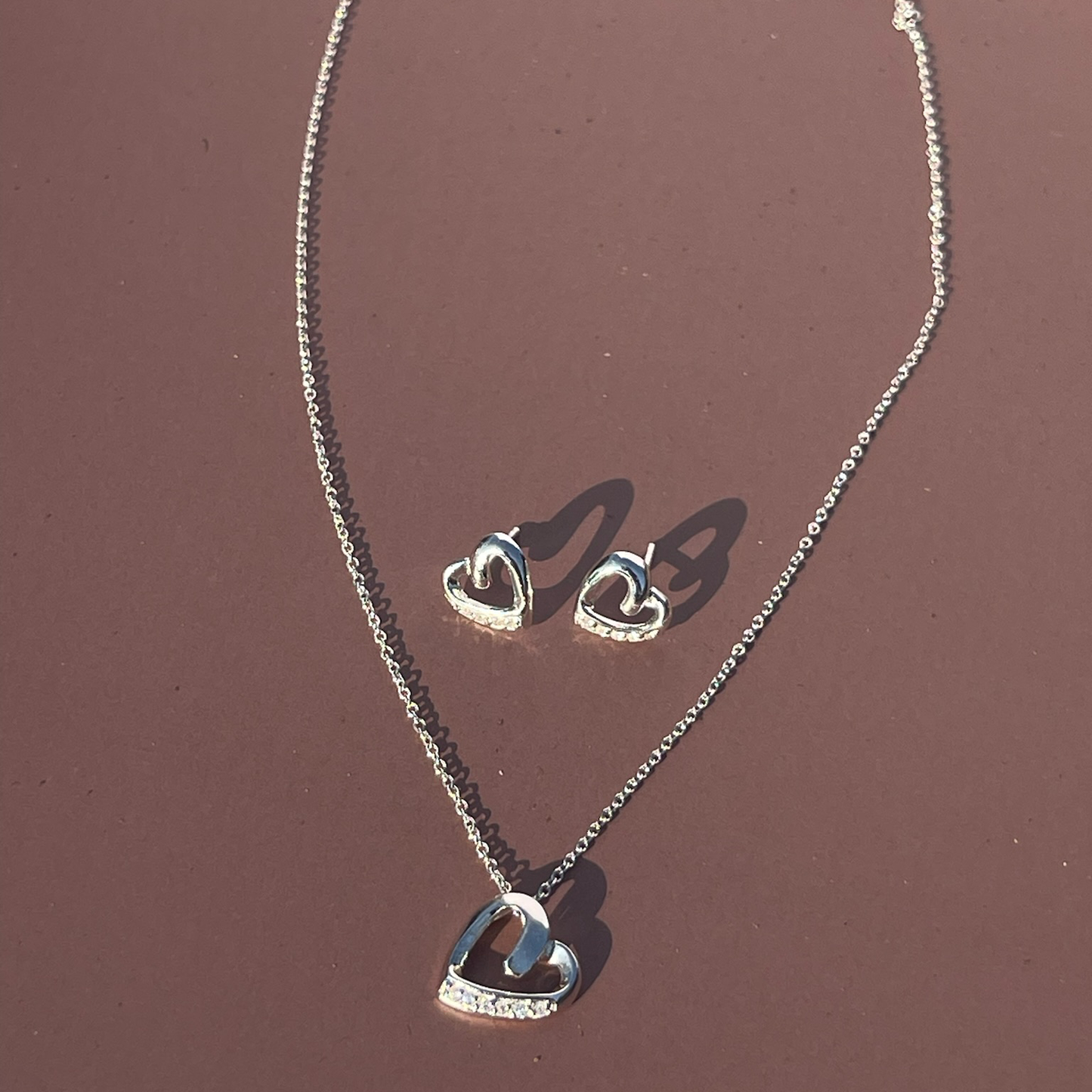 Rae's Heart-Shaped Jewellery Set w/ White CZ