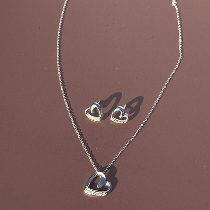 Rae's Heart-Shaped Jewellery Set w/ White CZ