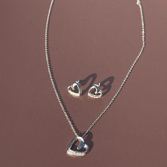 Rae's Heart-Shaped Jewellery Set w/ White CZ