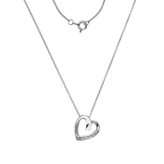 Rae's Silver Heart-Shaped CZ Pendant