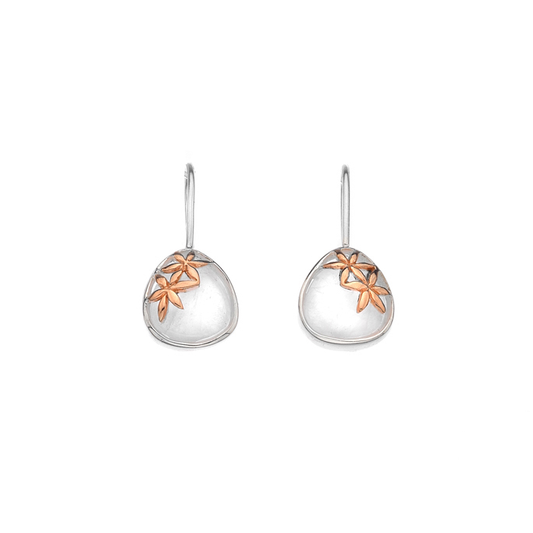 Rae's Silver Mother of Pearl Earrings w/ Gold Detail
